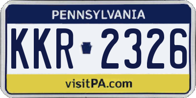 PA license plate KKR2326