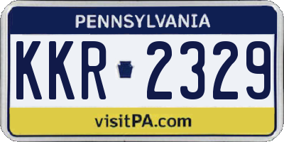 PA license plate KKR2329