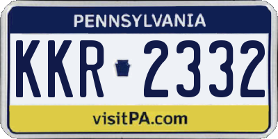 PA license plate KKR2332