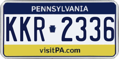PA license plate KKR2336