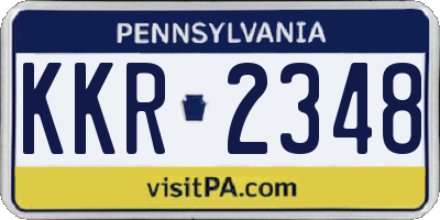 PA license plate KKR2348