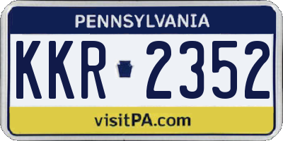 PA license plate KKR2352