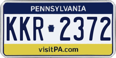 PA license plate KKR2372