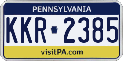 PA license plate KKR2385