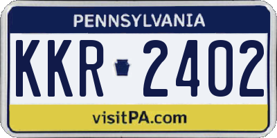 PA license plate KKR2402