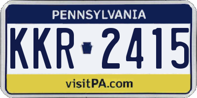 PA license plate KKR2415