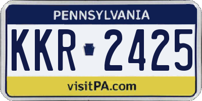 PA license plate KKR2425