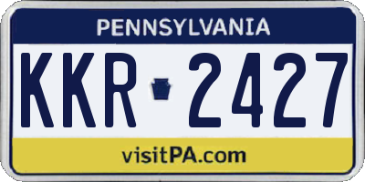 PA license plate KKR2427