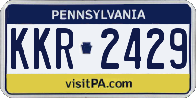 PA license plate KKR2429