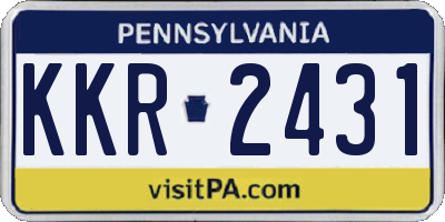 PA license plate KKR2431