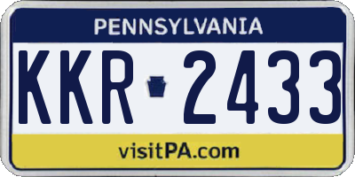 PA license plate KKR2433