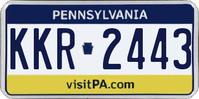 PA license plate KKR2443