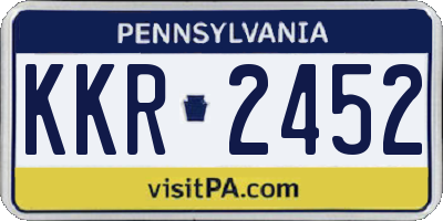 PA license plate KKR2452