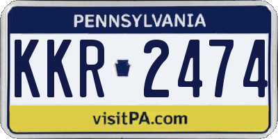 PA license plate KKR2474