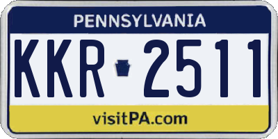 PA license plate KKR2511