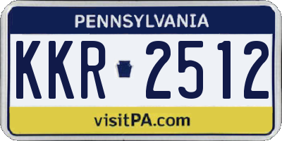 PA license plate KKR2512