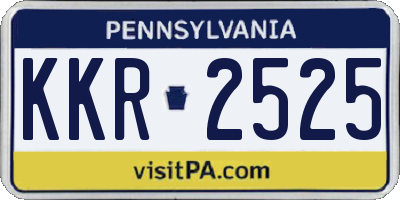 PA license plate KKR2525