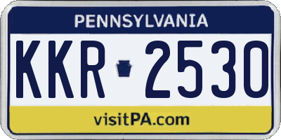 PA license plate KKR2530