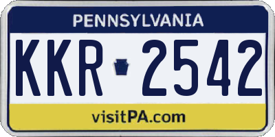 PA license plate KKR2542