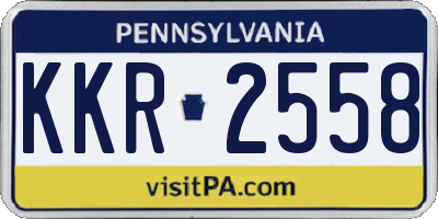 PA license plate KKR2558