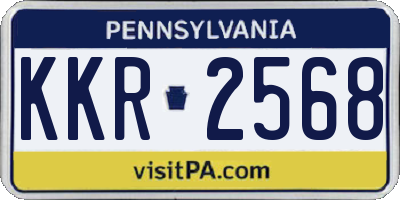 PA license plate KKR2568