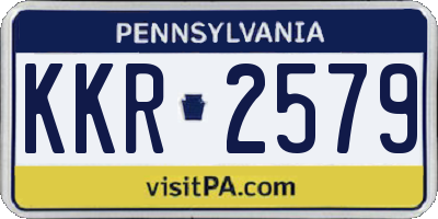 PA license plate KKR2579