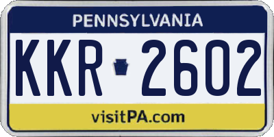 PA license plate KKR2602
