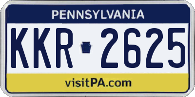 PA license plate KKR2625