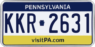 PA license plate KKR2631
