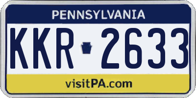 PA license plate KKR2633