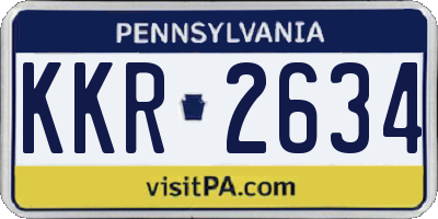 PA license plate KKR2634