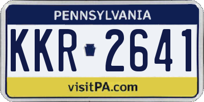 PA license plate KKR2641