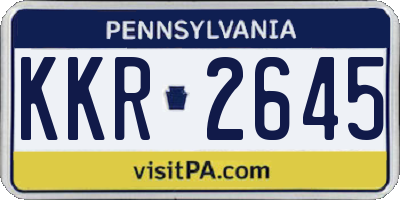 PA license plate KKR2645