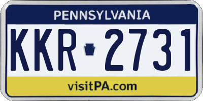 PA license plate KKR2731