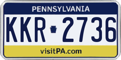 PA license plate KKR2736