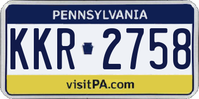 PA license plate KKR2758