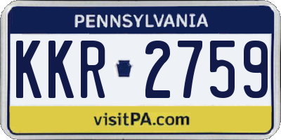 PA license plate KKR2759