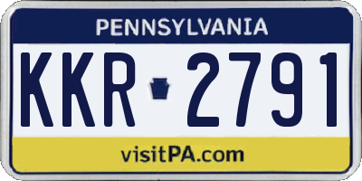 PA license plate KKR2791