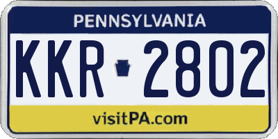 PA license plate KKR2802