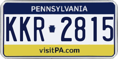 PA license plate KKR2815