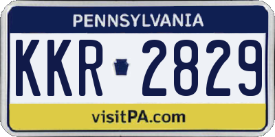 PA license plate KKR2829