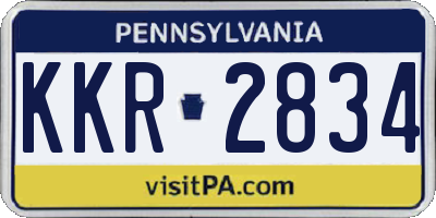 PA license plate KKR2834