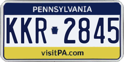 PA license plate KKR2845