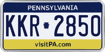 PA license plate KKR2850
