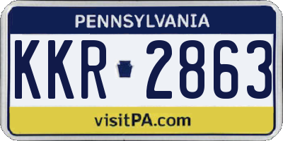 PA license plate KKR2863