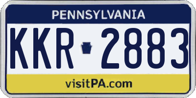 PA license plate KKR2883