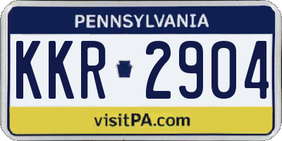 PA license plate KKR2904