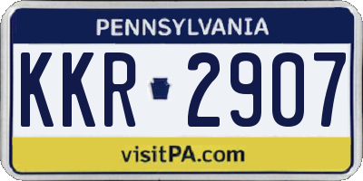 PA license plate KKR2907