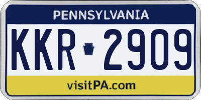 PA license plate KKR2909