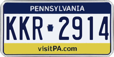 PA license plate KKR2914